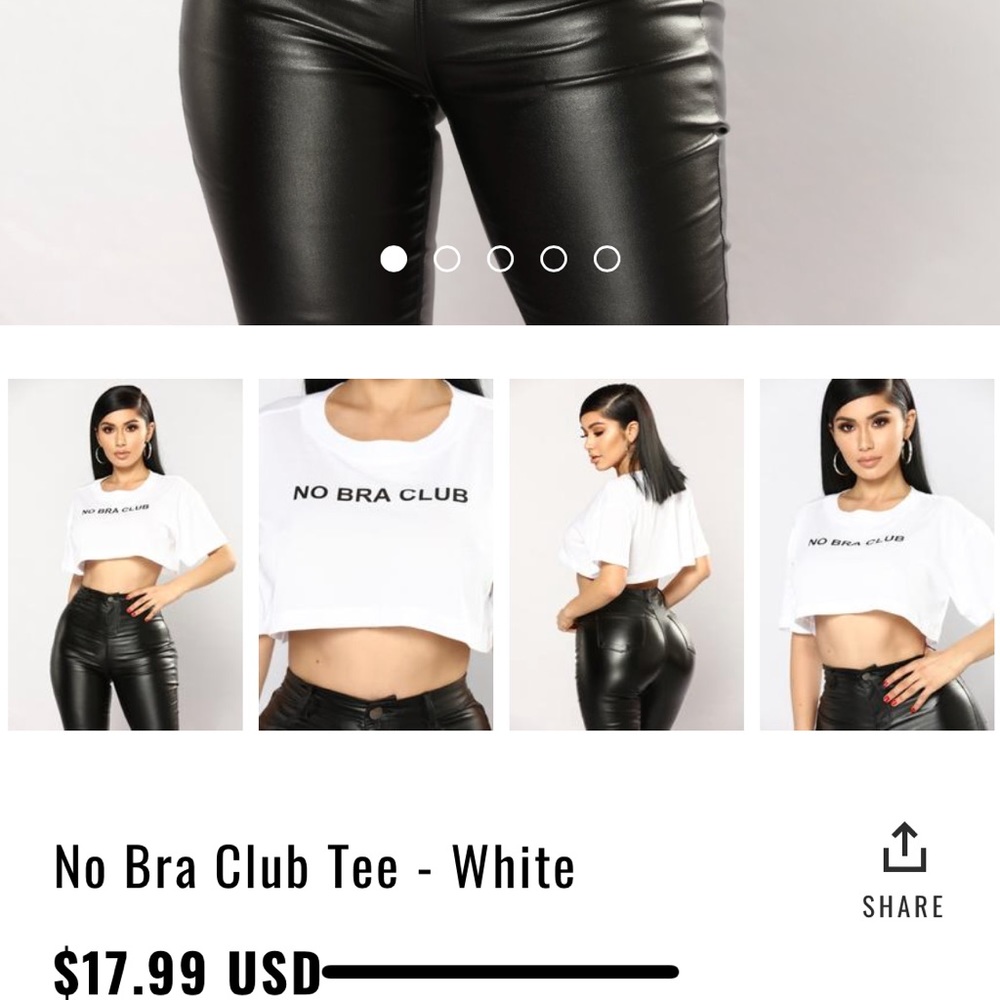 No bra club crop top